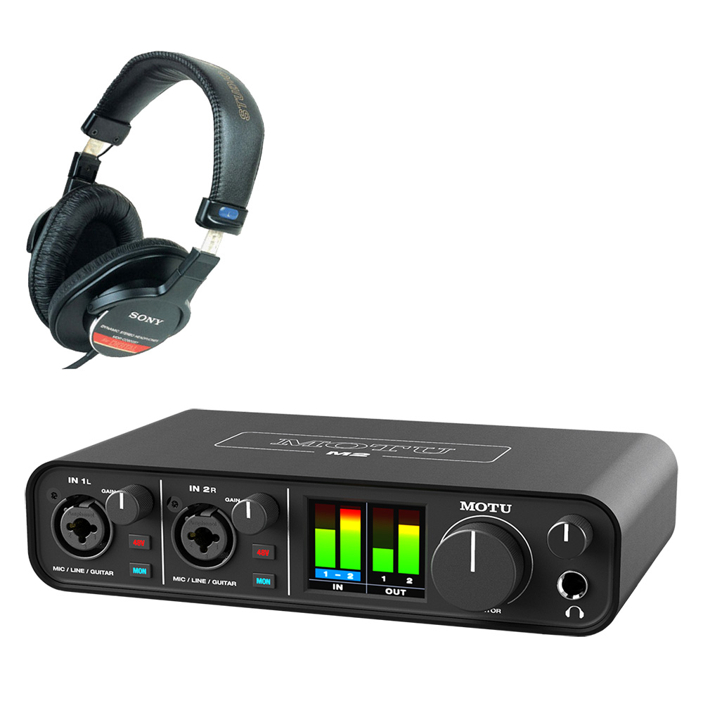 MOTU USBオーディオインターフェイス M2(SONYモニターヘッドフォン MDR