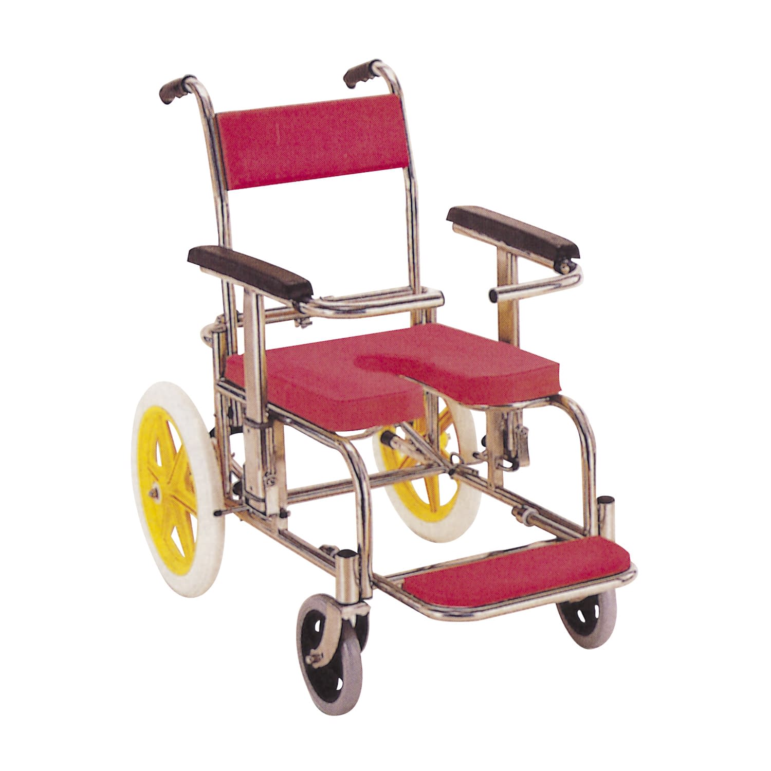 シャワー用車いす(背前後式) シャワーキャリー 06-2710-0001 イエロー
