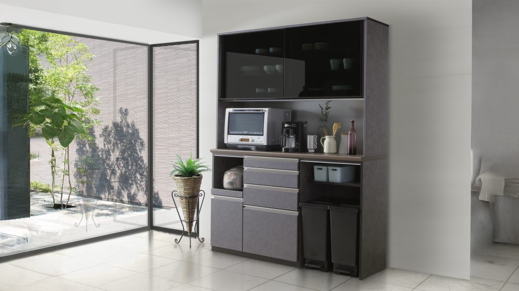 ゆ*。様 松田家具・食器棚・キッチンカウンター グレー系 食器棚