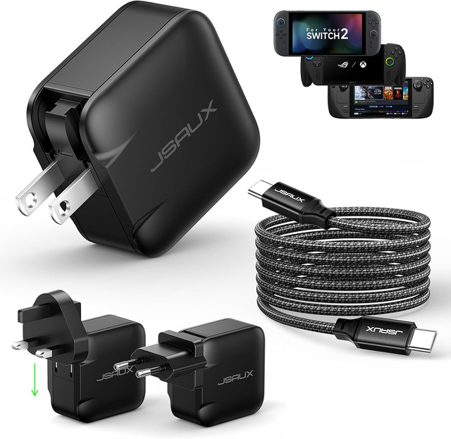 Amazon、JSAUX GAMINGの65W充電器＆USB-Cケーブル＆トラベルアダプタ