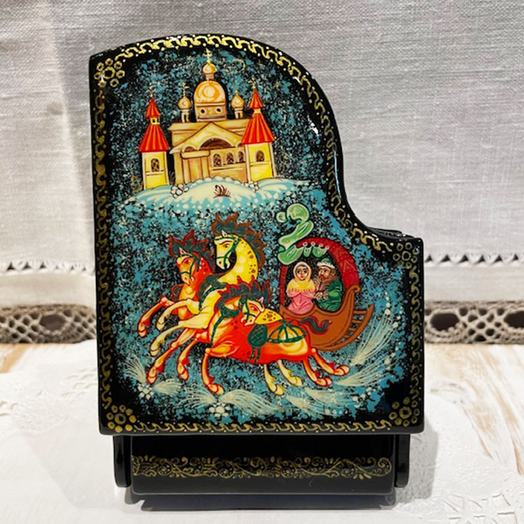 ロシア雑貨店マリンカ / ラッカー塗り細密画小箱