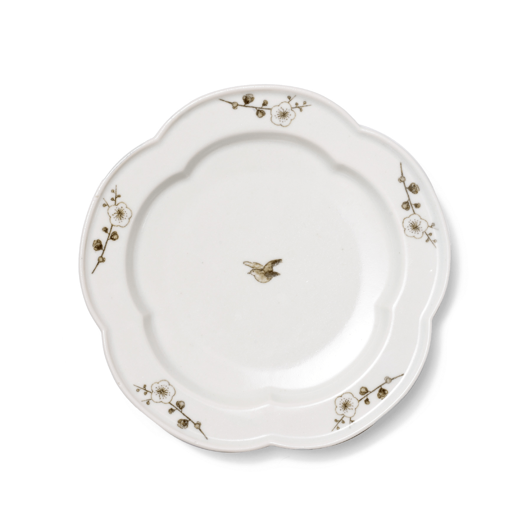 レコメンド :: 植物モチーフの器 :: 梅花 6寸皿 - マルミツウェブ