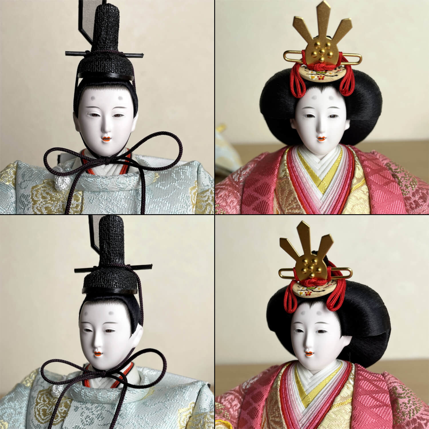 大橋弌峰作 京都 芥子 正絹西陣織有職雛 屏風本仕立て 箔押 手描き雪洞