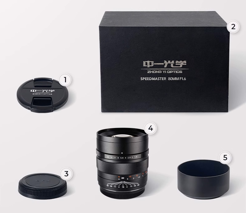 客訂商品)中一光學Speedmaster 80mm F1.6 定焦手動鏡頭Fuji GFX 中片幅