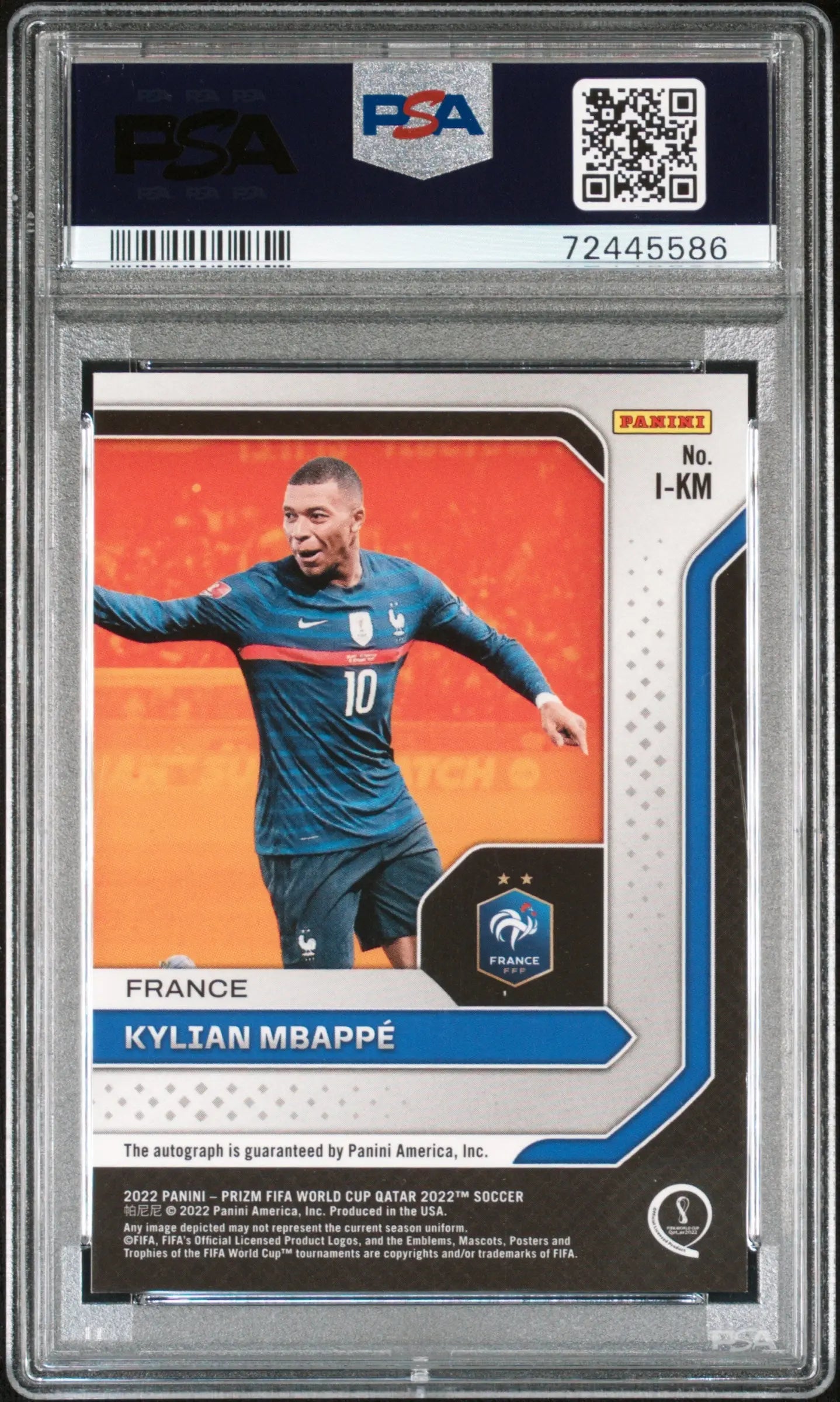 Kylian Mbappe Auto PSA 10 2022-23 Prizm World Cup Qatar International