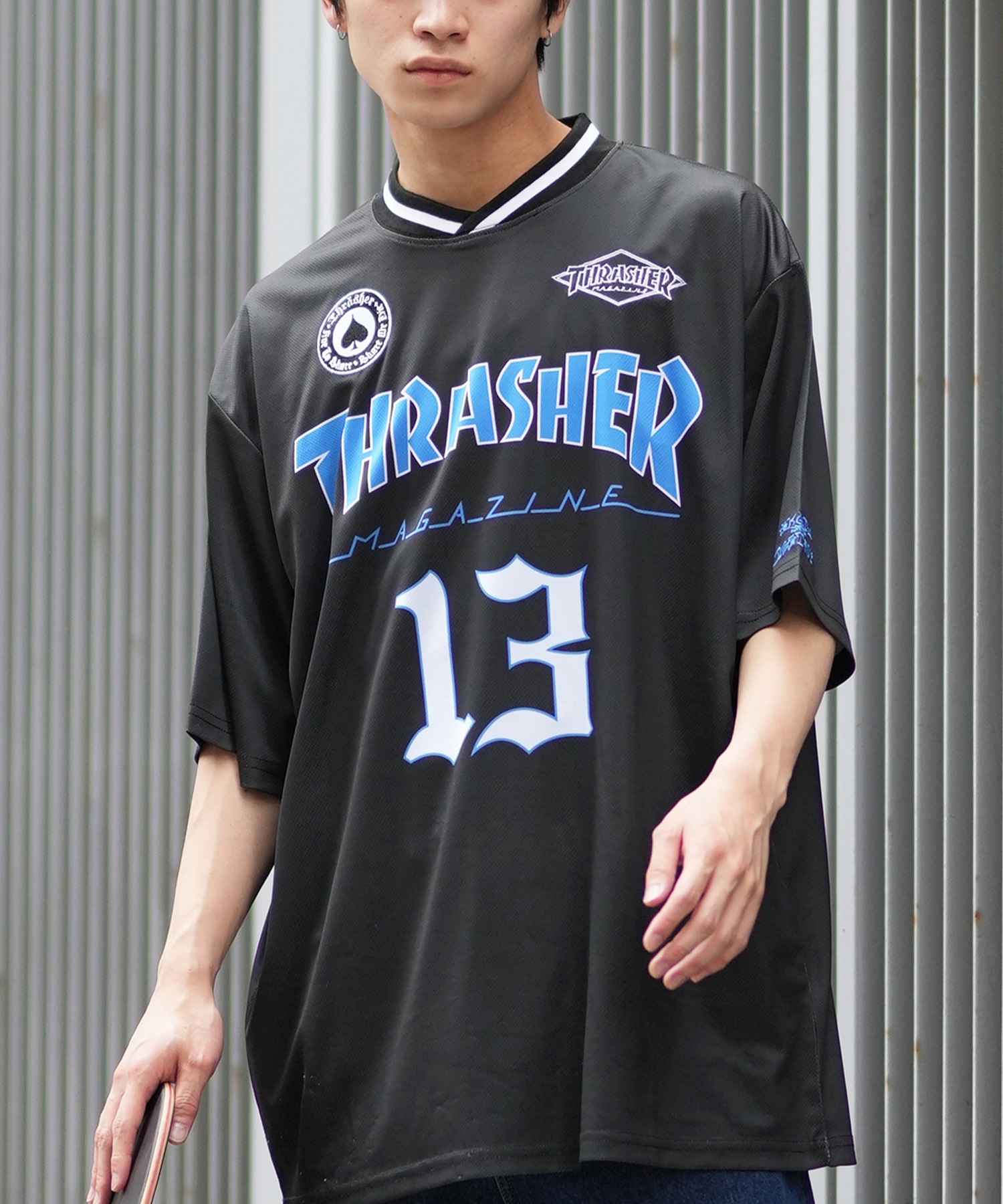 THRASHER スラッシャー メンズ 半袖 Tシャツ ゲームシャツ メッシュ