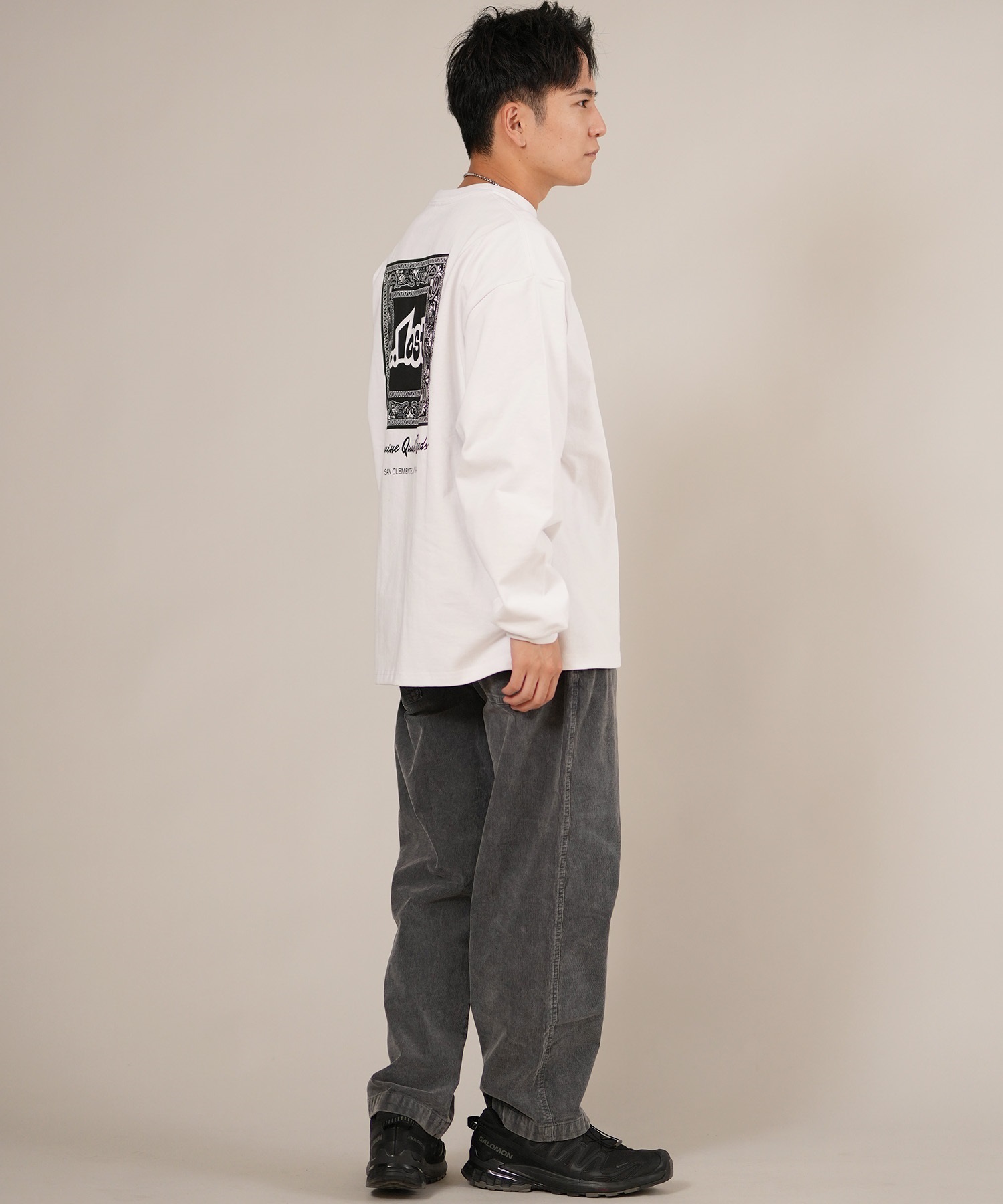 LOST ロスト 長袖 Tシャツ ロンT メンズ バックプリント ペイズリー柄