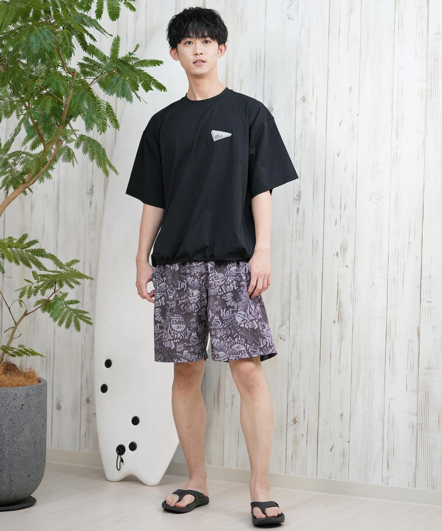 LOST ロスト ショートパンツ メンズ ショーツ 総柄 水陸両用