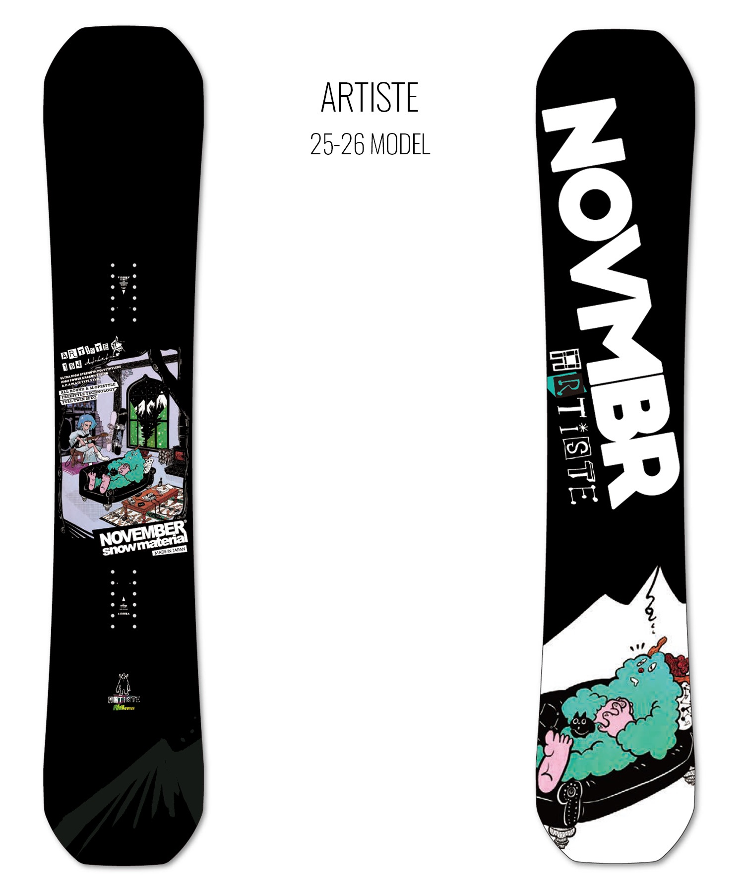 NOVEMBER ノーベンバー アーティスト スノーボード 板 ユニセックス 25