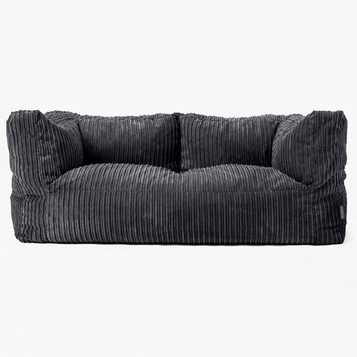 LoungePug 2人掛けアルバートビーズソファ-クラシックコーデュロイ黒