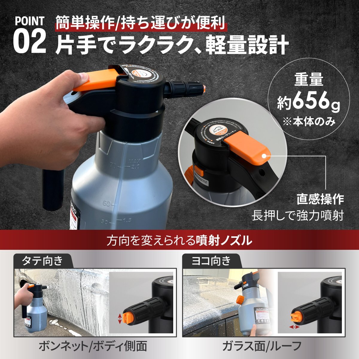 洗車用 電動フォームガン AutoFromPro マイクロファイバー