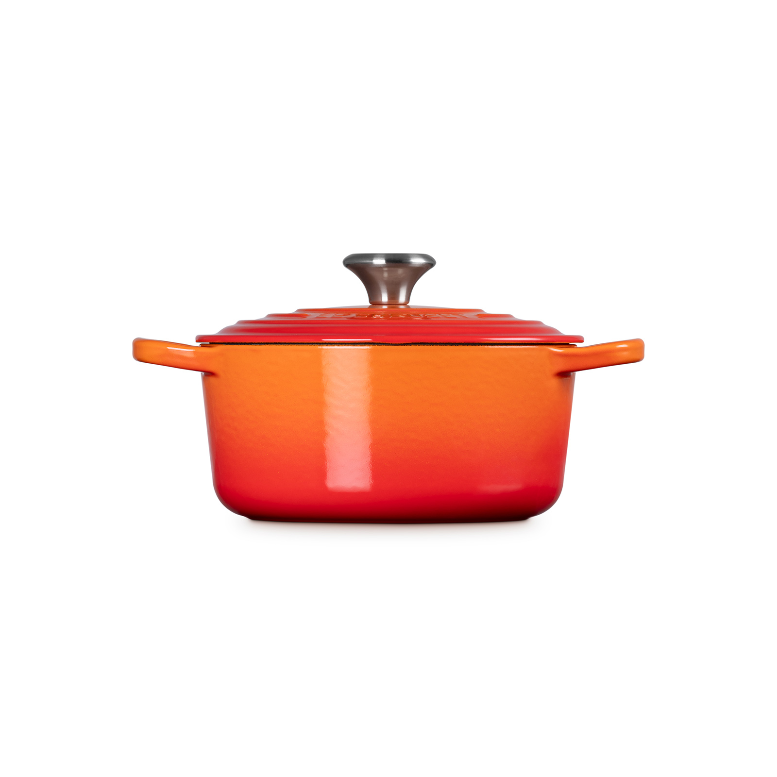 シグニチャー ココット・ロンド 18cm オレンジ (シルバーツマミ