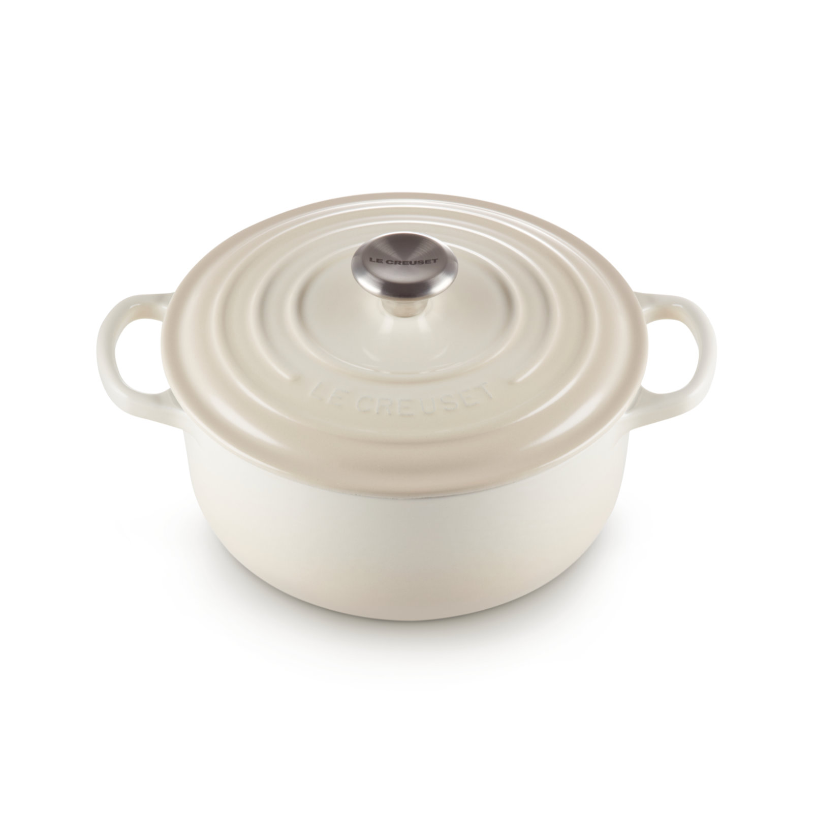 シグニチャー ココット・ロンド 22cm メレンゲ (シルバーツマミ