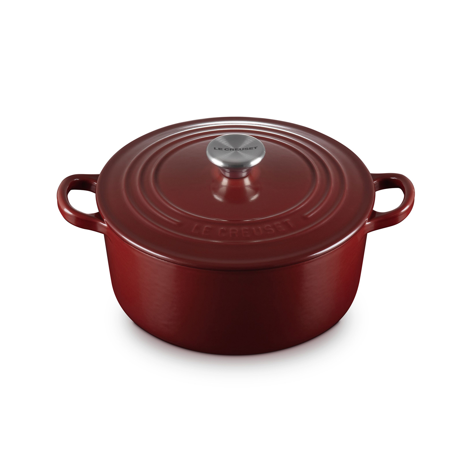 ココット・ロンド 22cm ガーネット (ブラックマットホーロー・シルバー