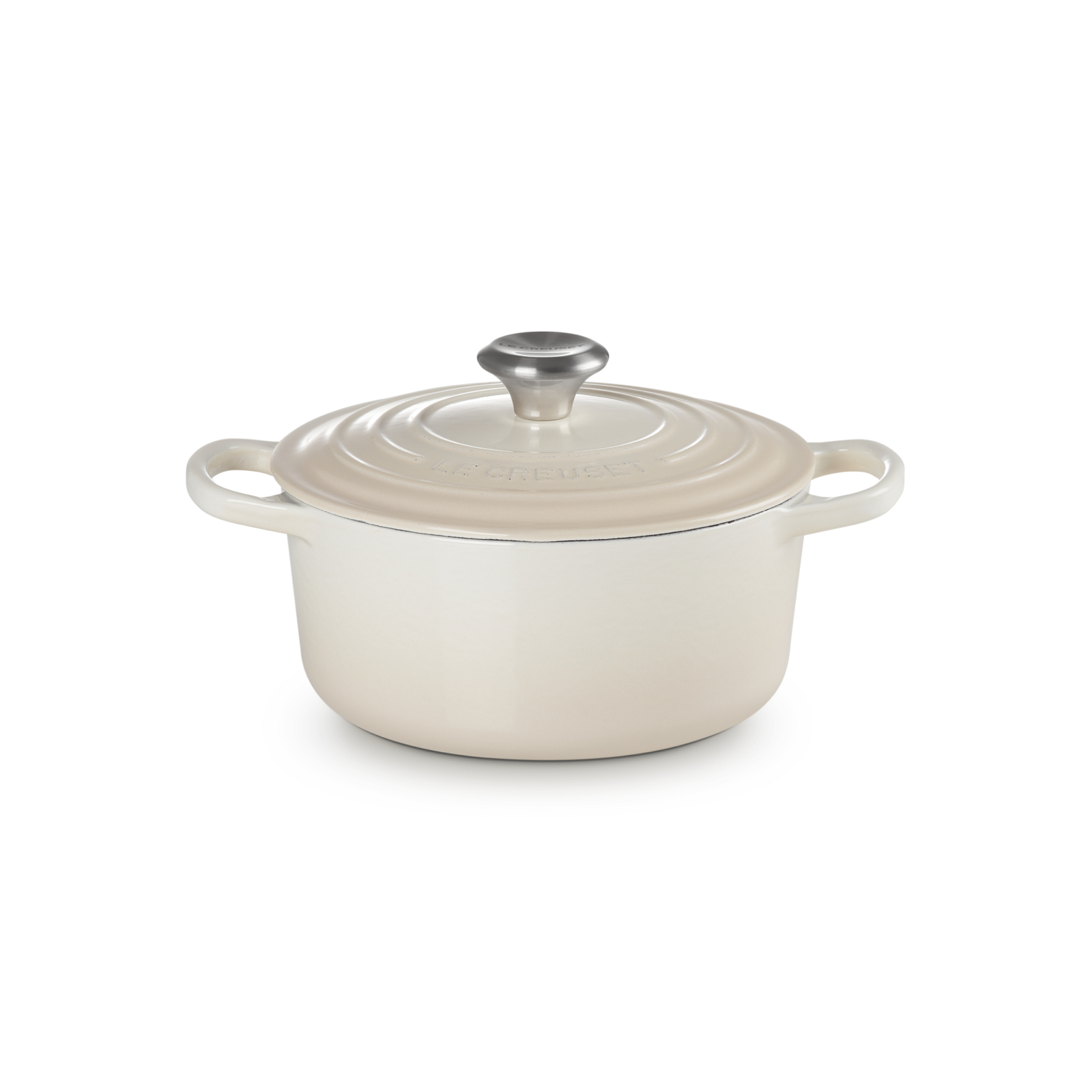 シグニチャー ココット・ロンド 18cm メレンゲ (シルバーツマミ