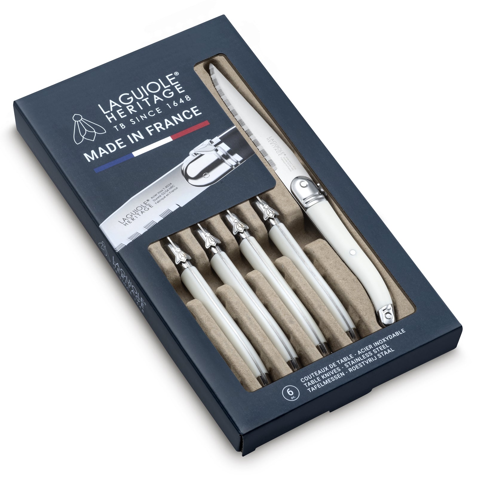 Laguiole Heritage® Steak Knives - Access Series - White Handle
