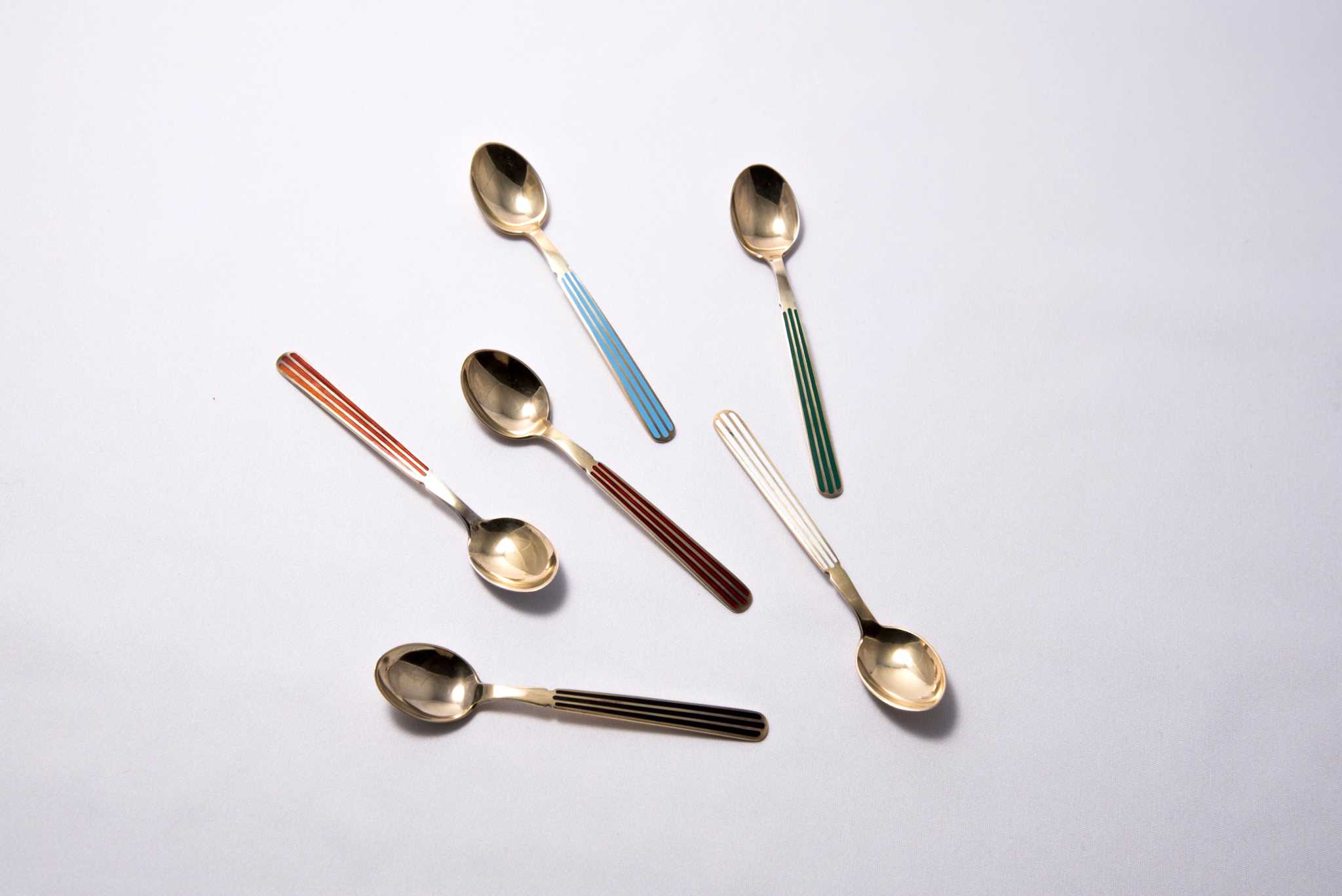 Anton Michelsen Silver tea spoon with Vermeil Enamel handle｜Luca