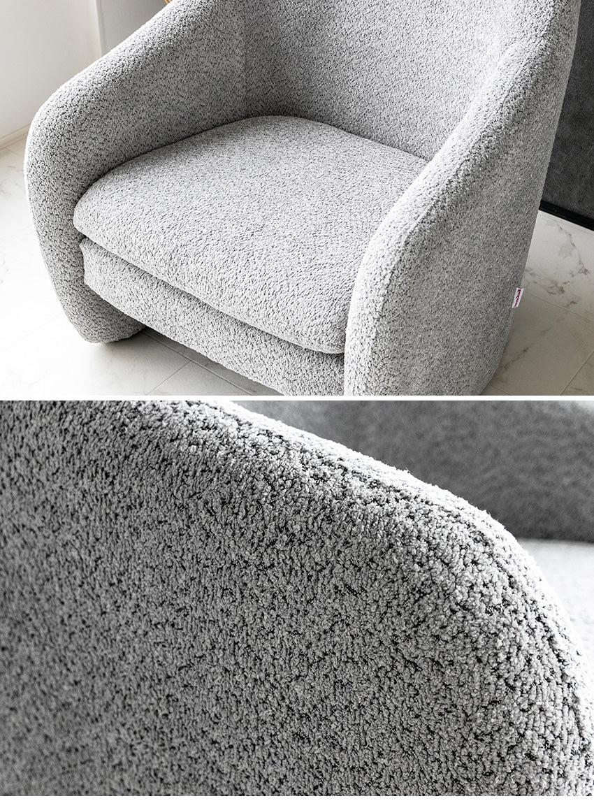 lushroom ソファー 1人掛け 布 グレー ホワイト ファブリック 高級