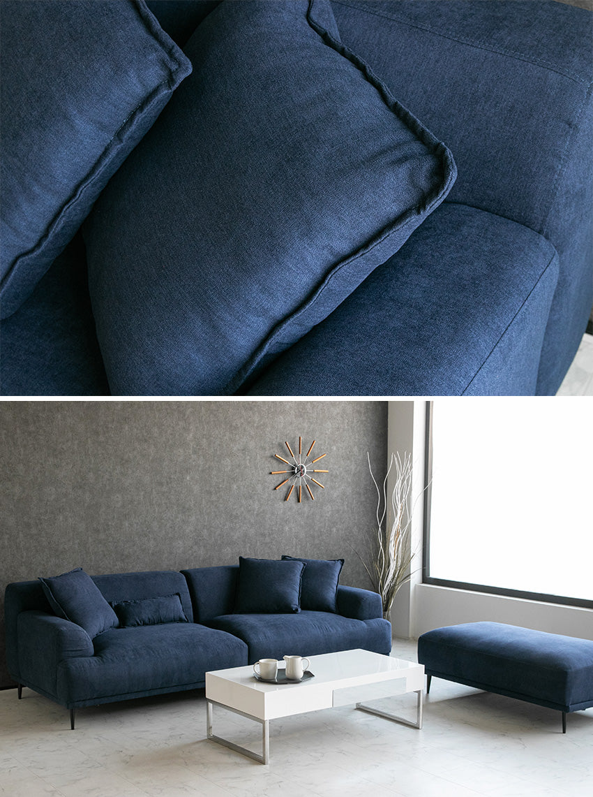 lushroom カウチソファ 3人掛け ファブリック ソファー グレー