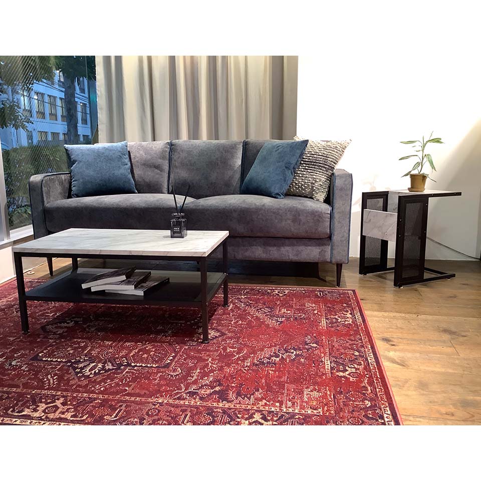 ソファNEW01 3人掛け【送料・開梱設置無料】グレー/ブルー | NOCE