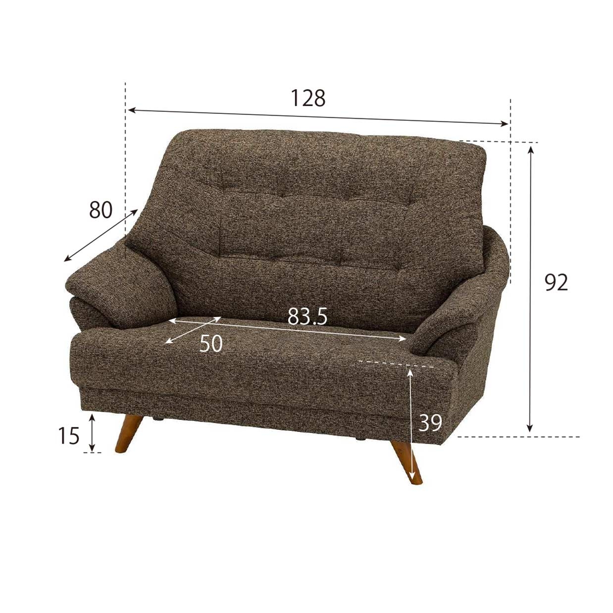 ソファHY2766 2人掛け【送料・開梱設置無料】 ブラウン 通販