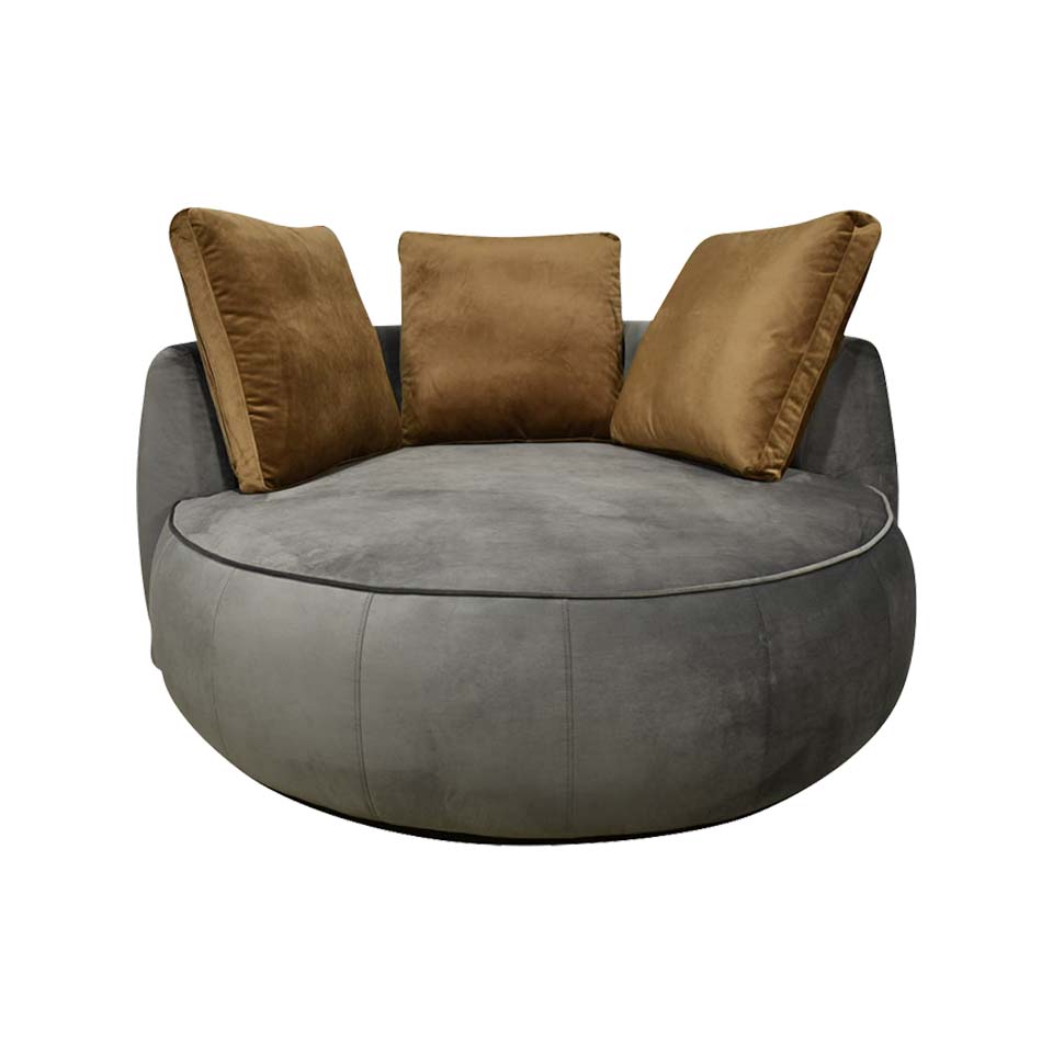 ソファCIRCLE 2人掛け【送料・開梱設置無料】グレー/ブラウン【意匠