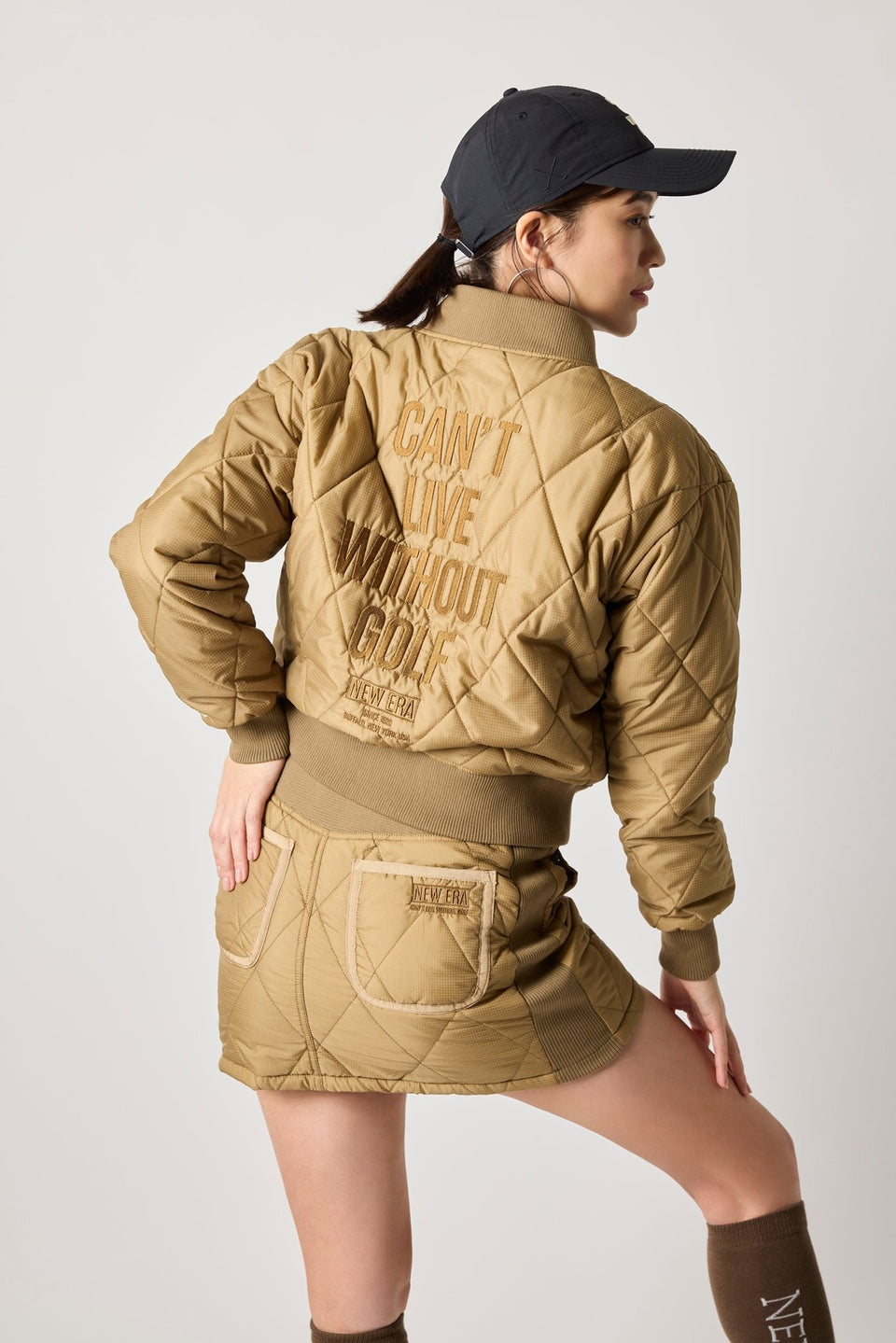 Women's ライト インサレーティッド ジャケット キルティング カーキ