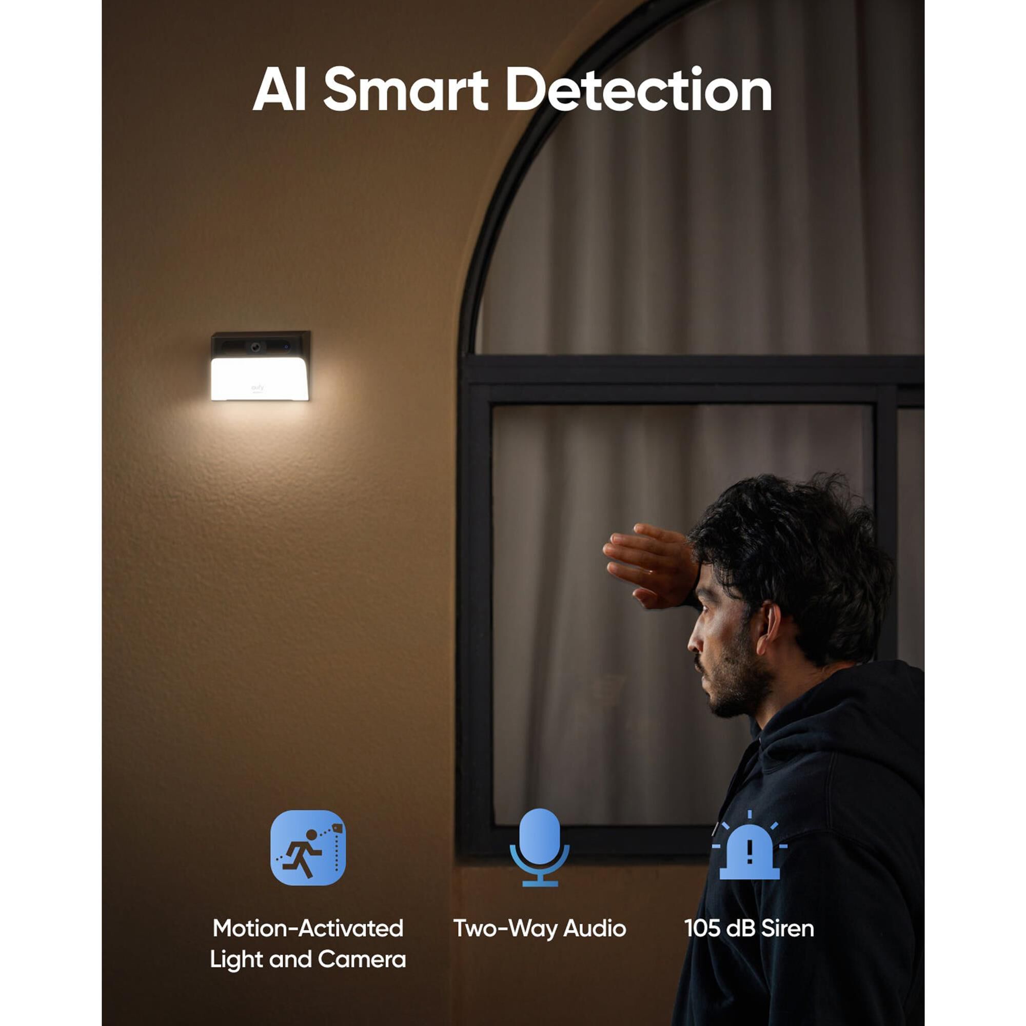 eufy S120 Solar Wall Light Cam in Black