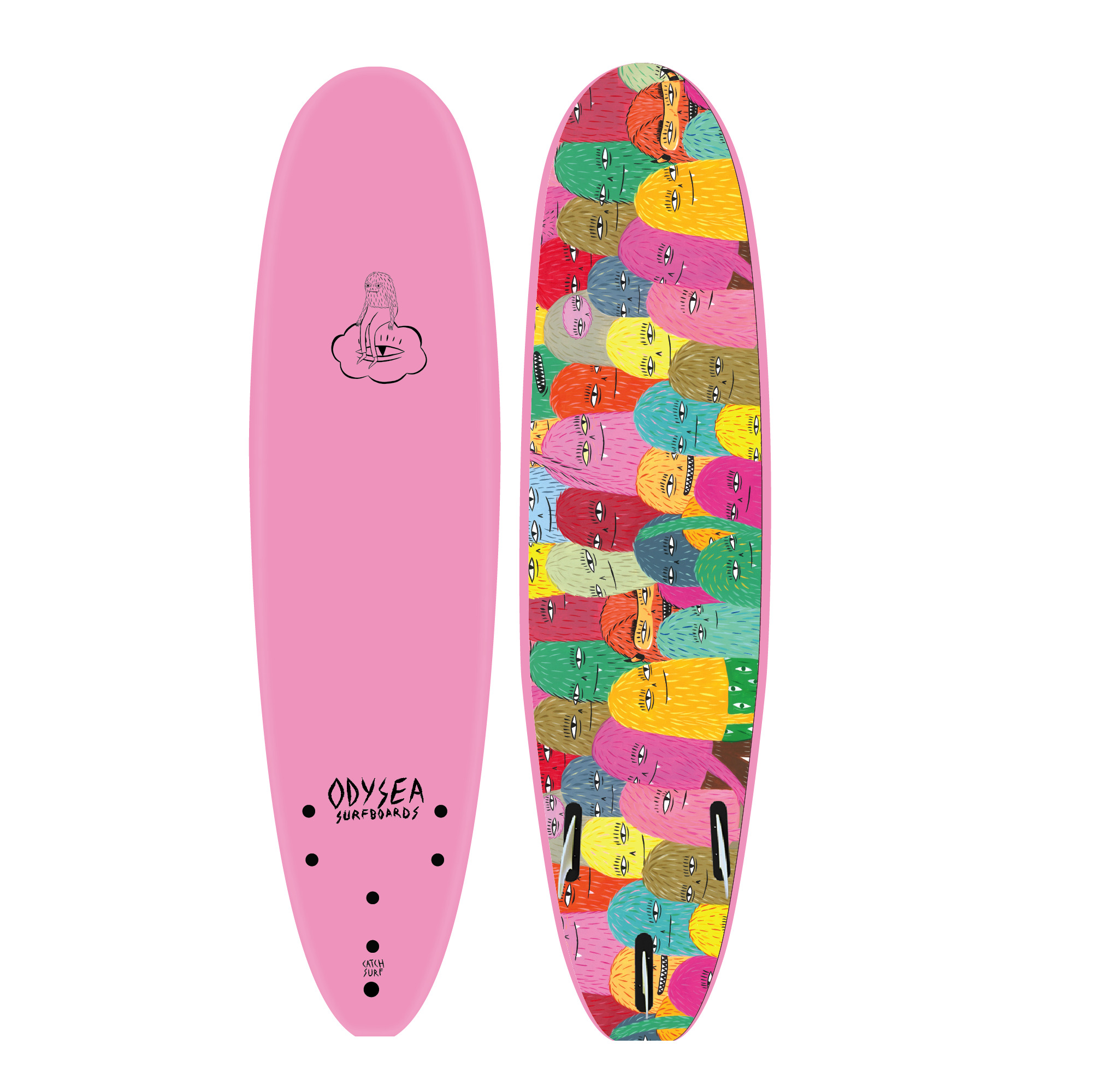 ODYSEA Catch Surf 8'0 ハイビスカス柄 ソフトサーフボード 2024 CATCH
