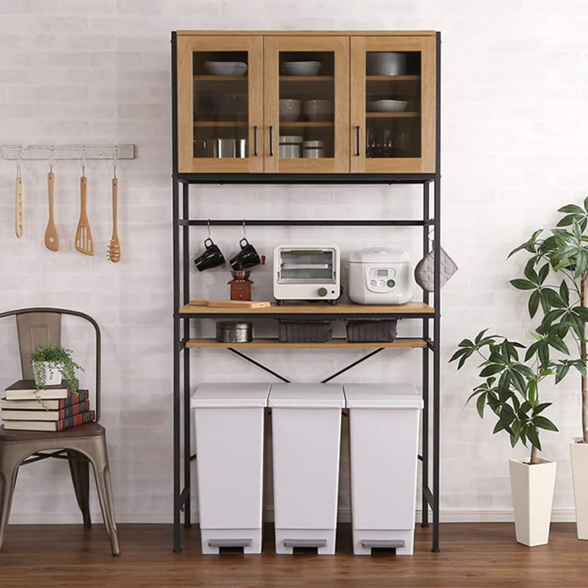 ヴィンテージテイストのごみ箱上ラック ワイド (NA) | ニトリネット