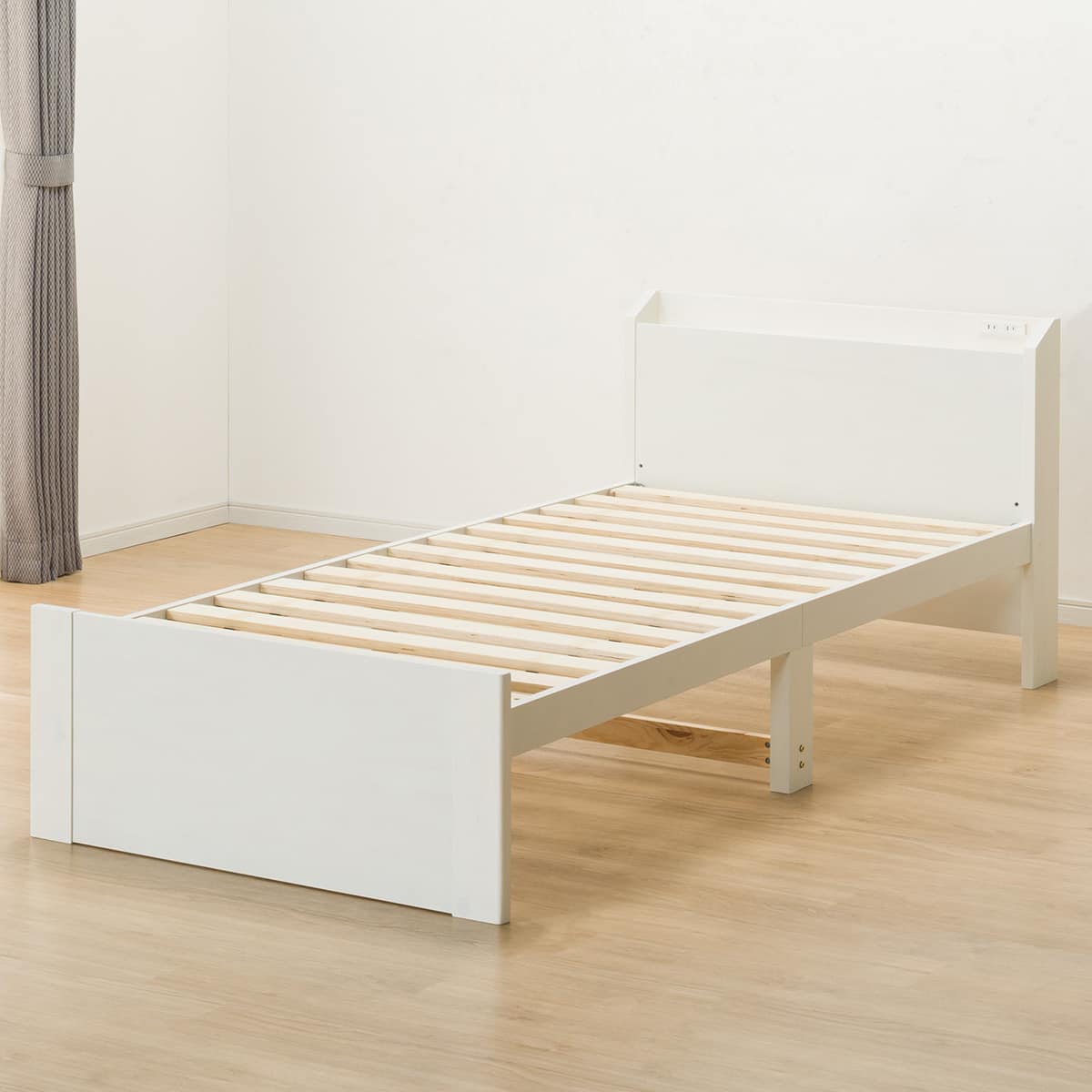 シングルこぼれ止め棚付きベッドフレーム(WW) | ニトリネット【公式