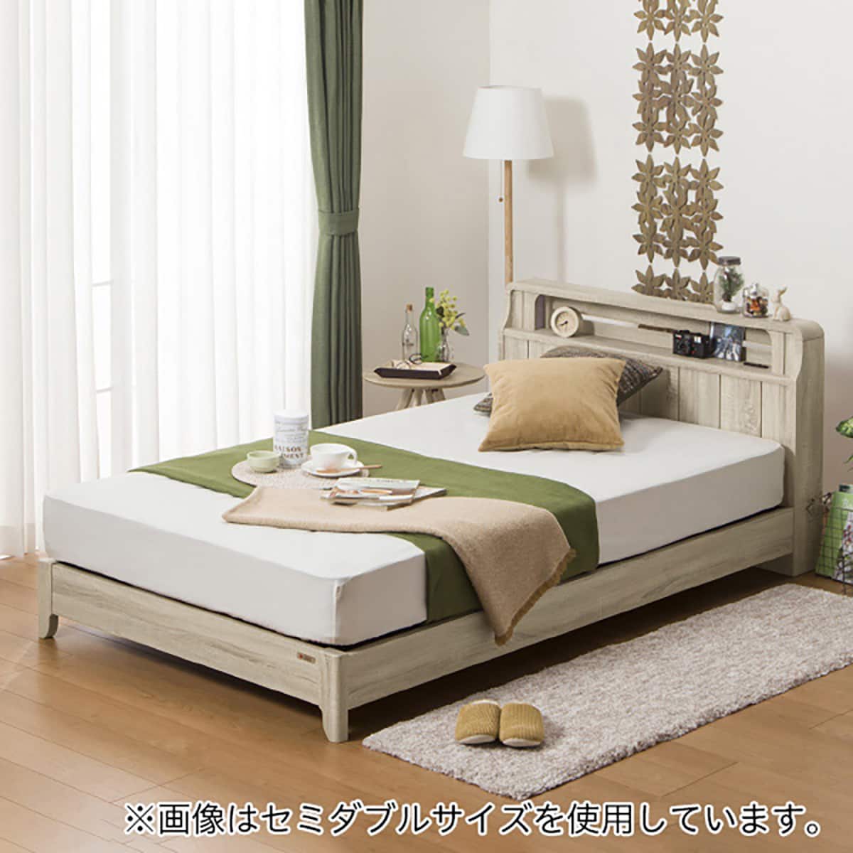 ニトリ アンティーク調木目ベッドフレーム(S LGY 引出し無) - 通販