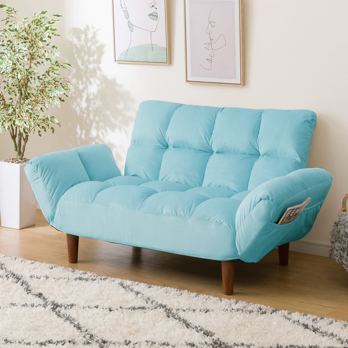 コンパクトソファ 布張りタイプ (ポケット ベロア GR) | ニトリネット