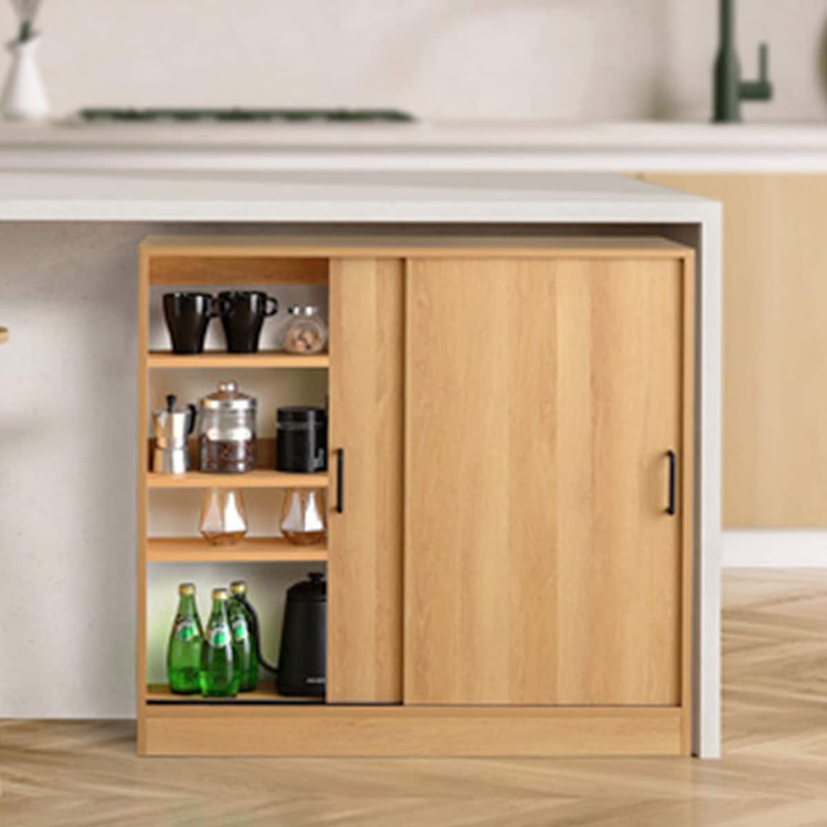 ヴィンテージカウンター下引き戸収納（9015 NA） | ニトリネット【公式