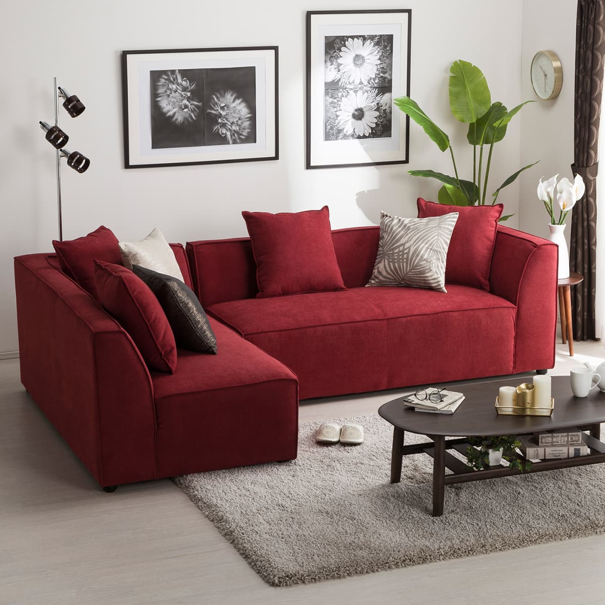 ニトリ 布張りコーナーソファ(右カウチ サルト2 RE) - 通販 | 家具と