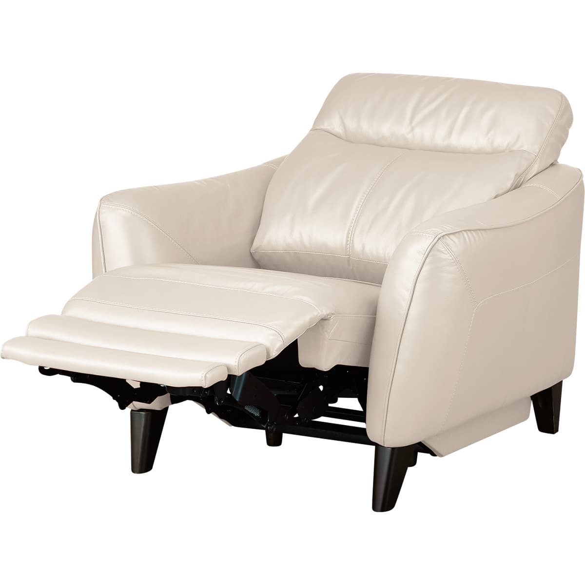 1人掛け電動リクライニングソファ 厚革(一部合成皮革)タイプ (アネーロ