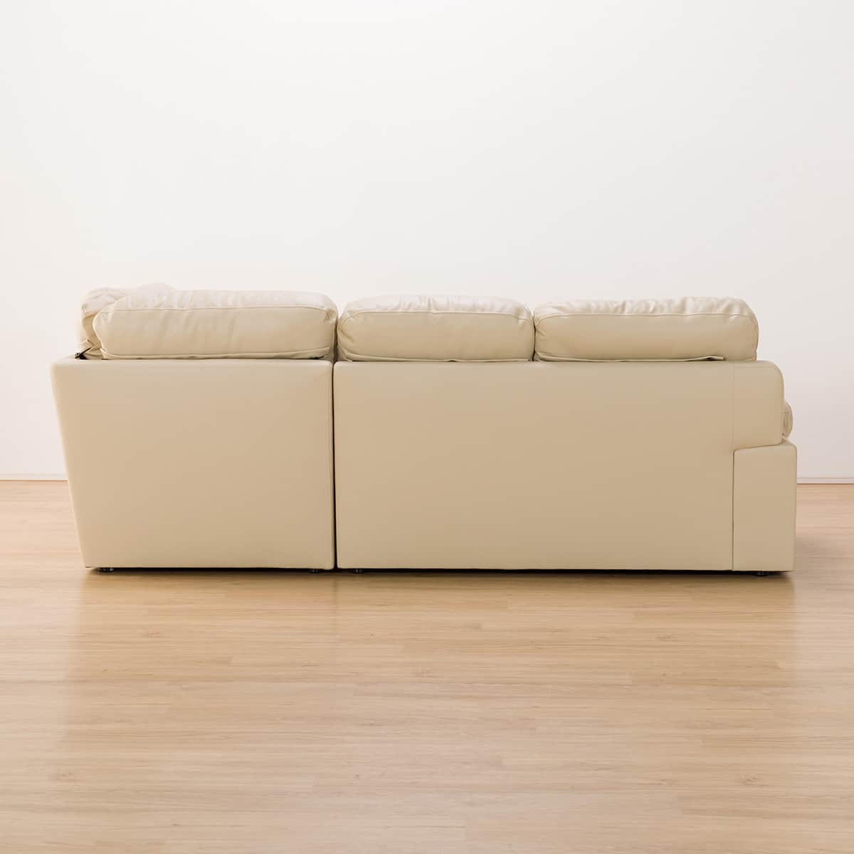 コーナーソファ 本革(一部合成皮革)タイプ (Sステイツ 左コーナー BE