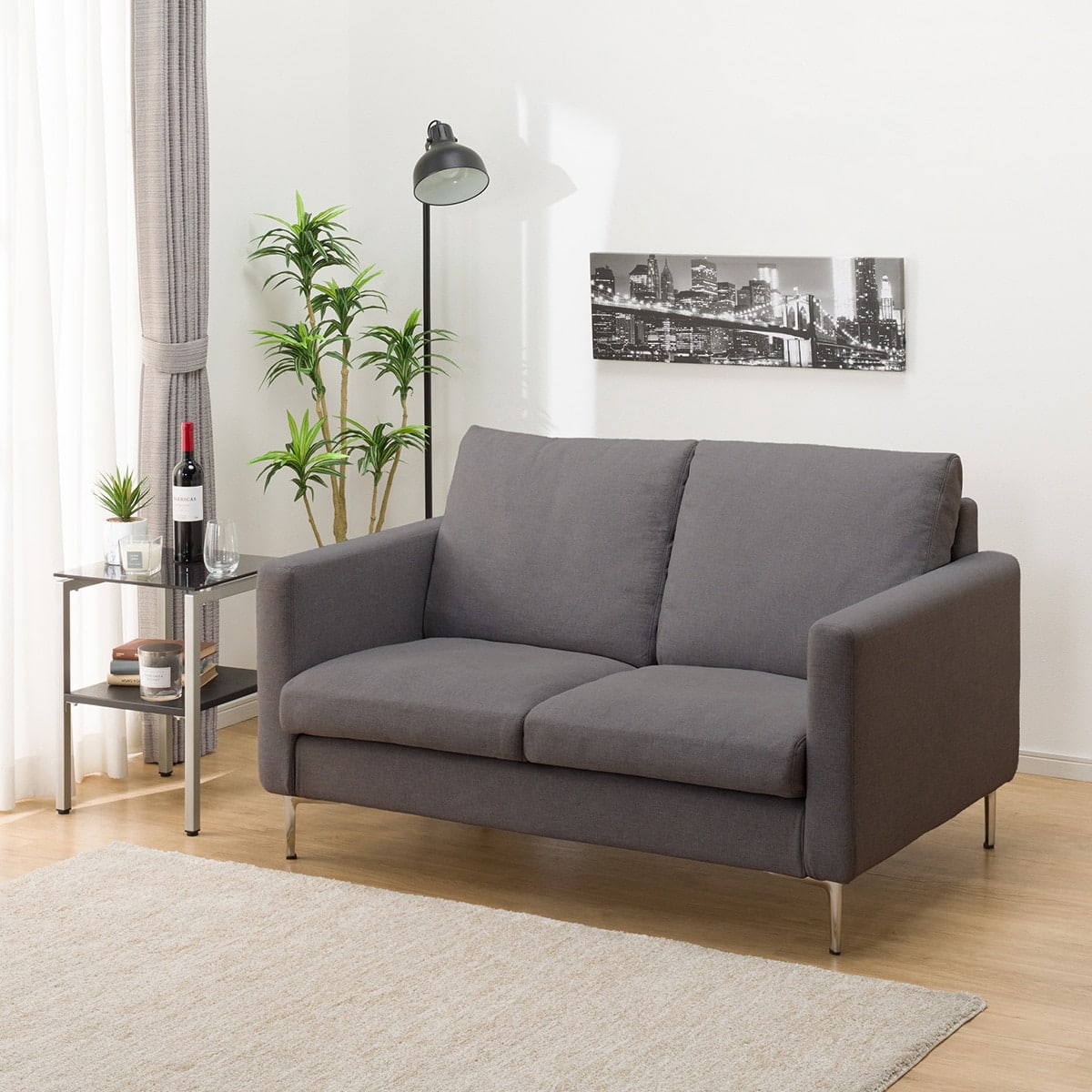 2人掛けカスタマイズソファ 布張りタイプ (MS02 やわらかめ スリム肘