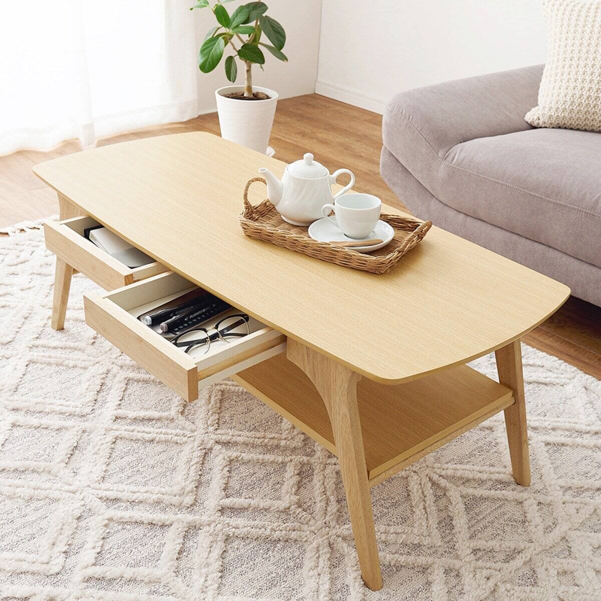 広々天板センターテーブル (引き出し付き/棚付き NA) | ニトリネット