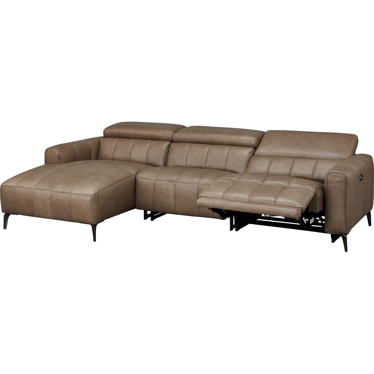 電動リクライニングソファ＋カウチソファ 本革(一部合成皮革)タイプ