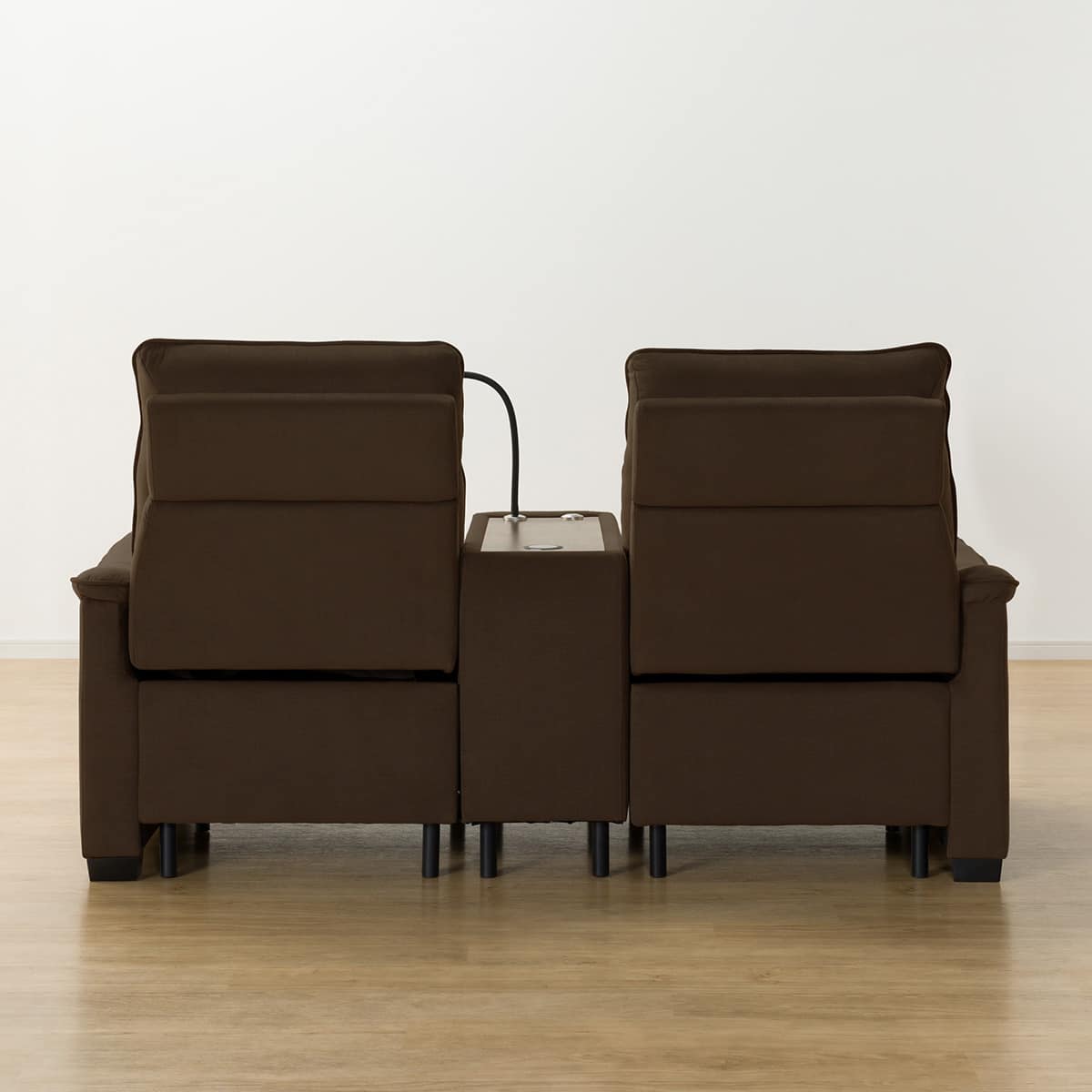 2人掛け電動リクライニングソファ 収納ユニット付き 布張りタイプ(N