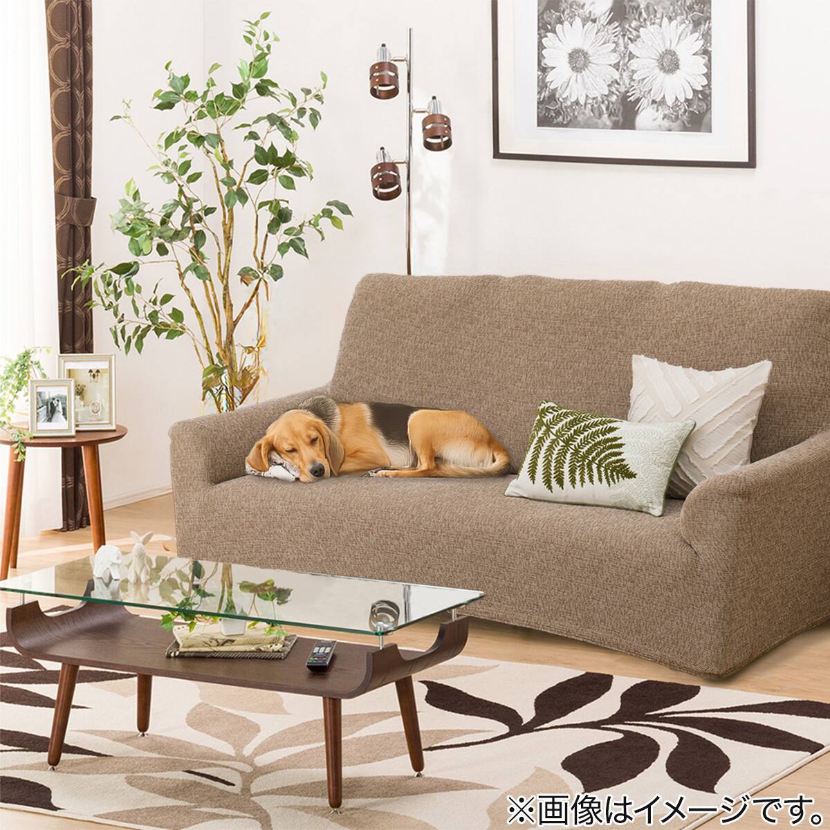 肘付ストレッチハイバックソファカバー(SC-A09RS BR) | ニトリネット