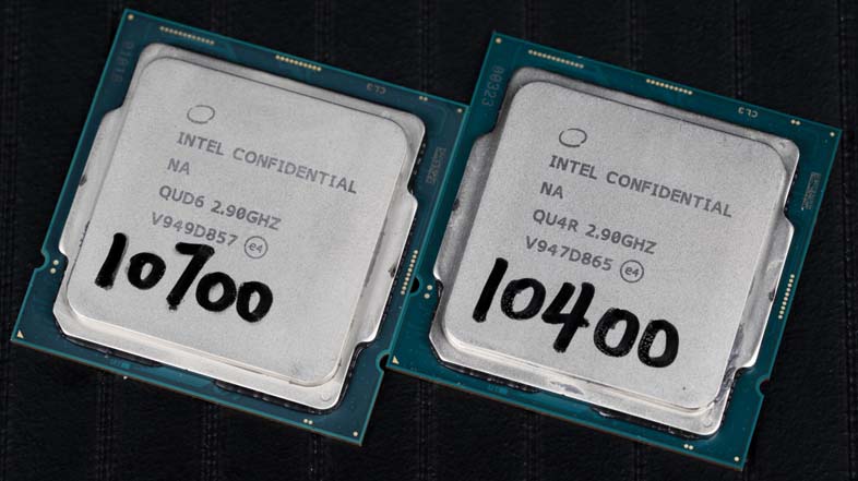 Intel Comet Lake-S Core i7-10700 / Core i5-10400 QS版の