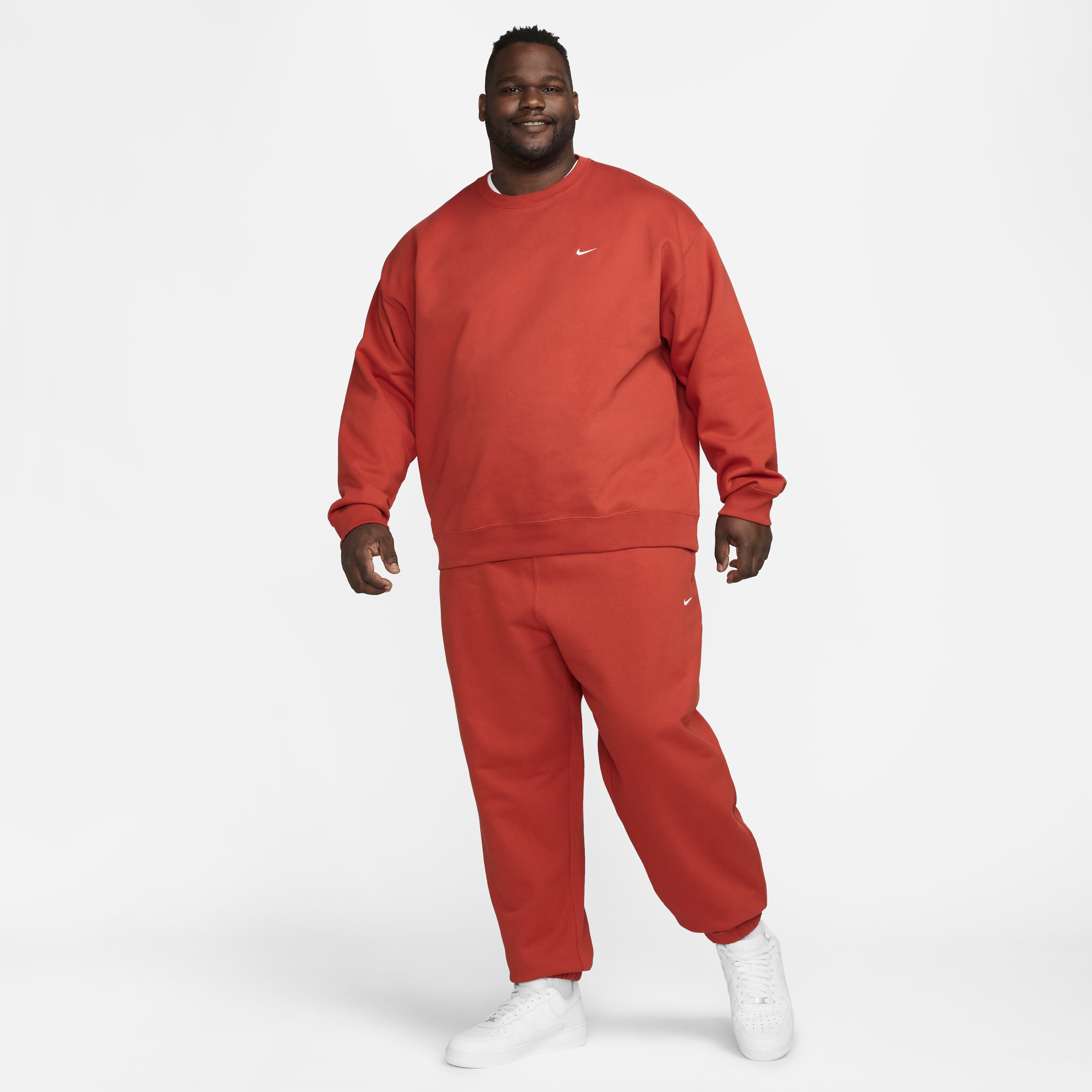 Buy Nike Solo Swoosh Men's Fleece Trousers - Dragon Red/White