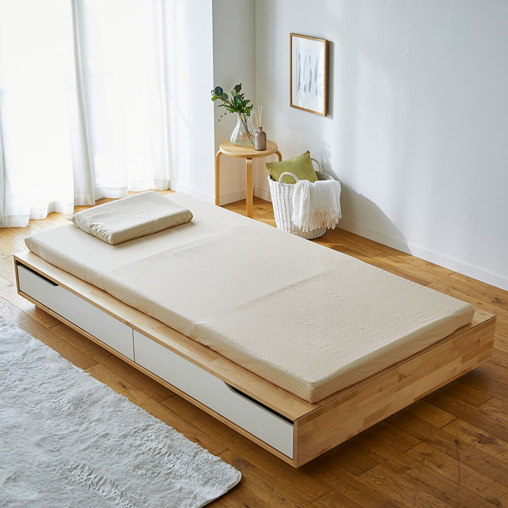 マットレスカバー(厚み8cm用) /PLAID 選べる3色展開ベージュ・ネイビー