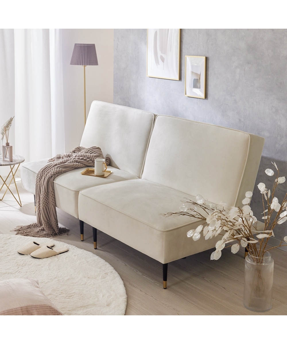 2人掛け]ソファベッド｜5WAY リクライニング ベロア調 大人可愛い[Do