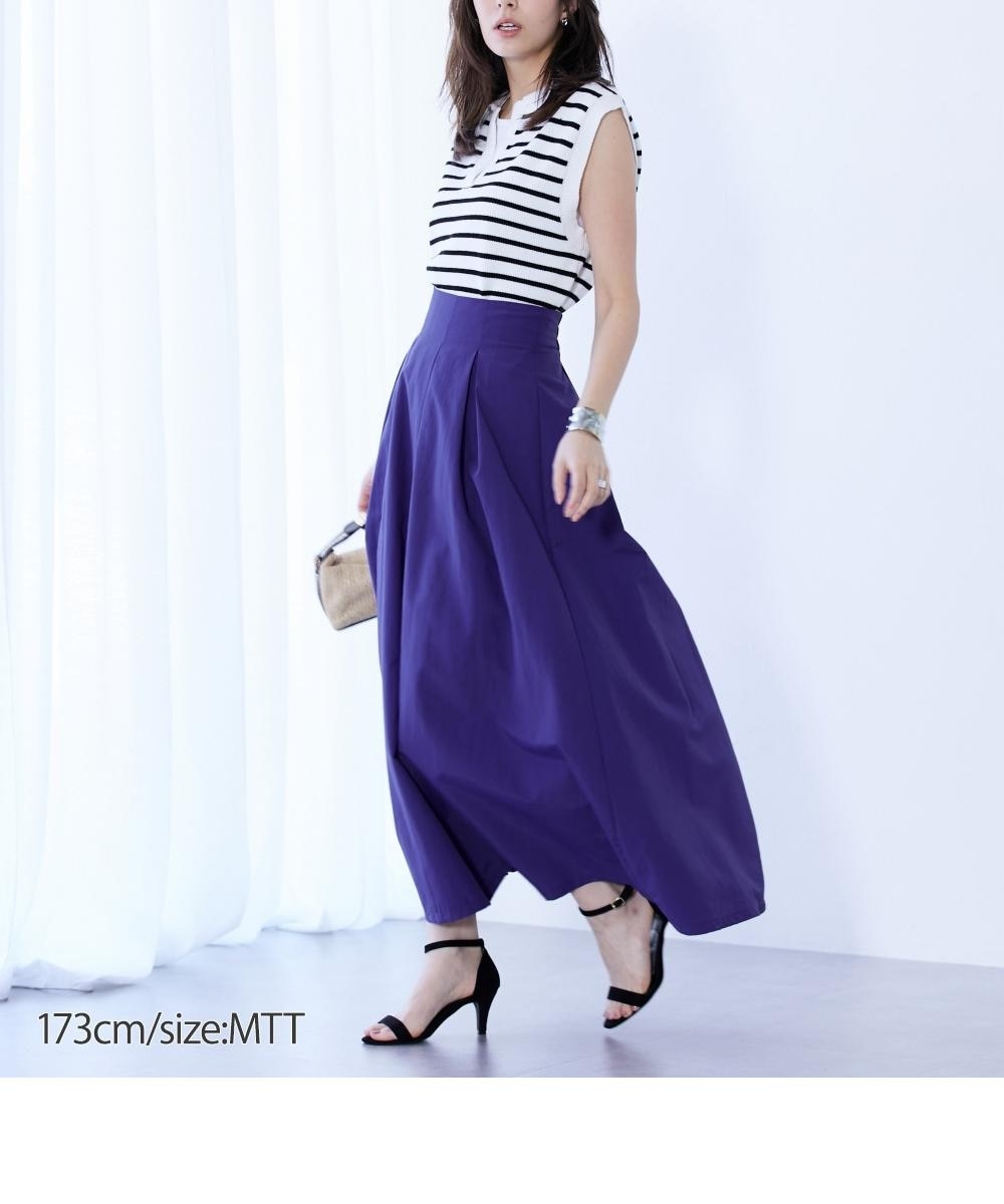 高身長 シンプルタックフレアロングスカート（トールサイズ） 通販