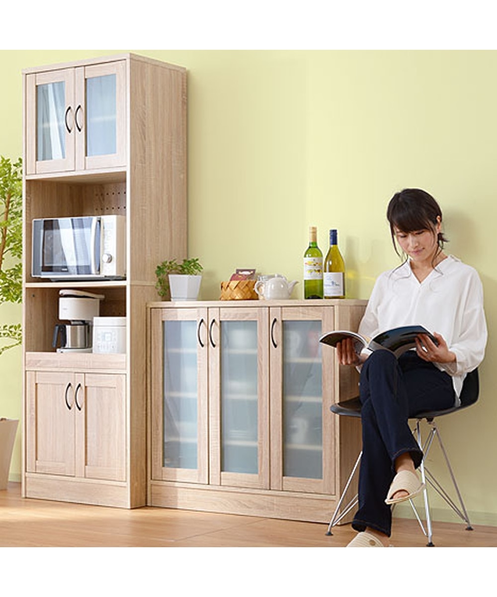 ナチュラルキッチン食器棚(ロータイプ)【幅88cm】 通販【ニッセン】