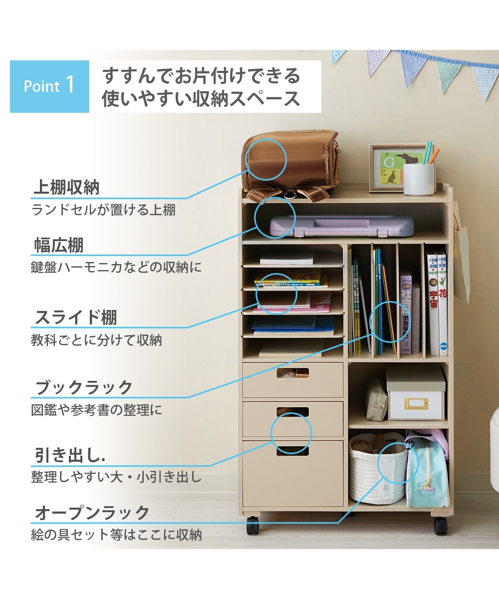 日本製】お買得！！おまかせ収納ランドセルラック（ワイド） 通販