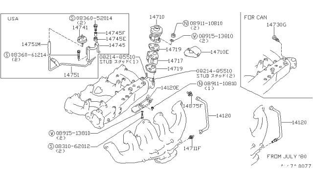 EGR Parts - 1979 Nissan 280ZX